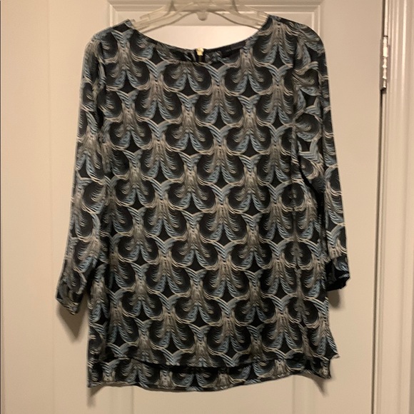 The Limited Tops - The Limited Black and White Boxy 3/4 Sleeve Blouse